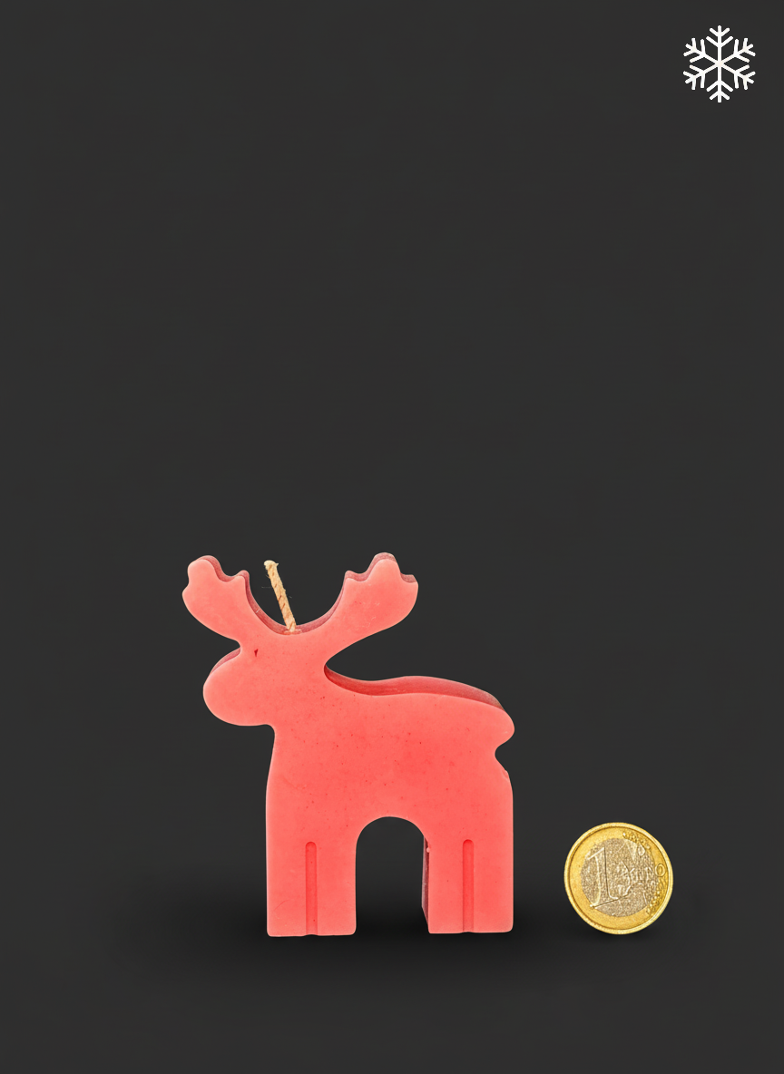 “Pink Deer” Candle — a delicate winter accent for your home.