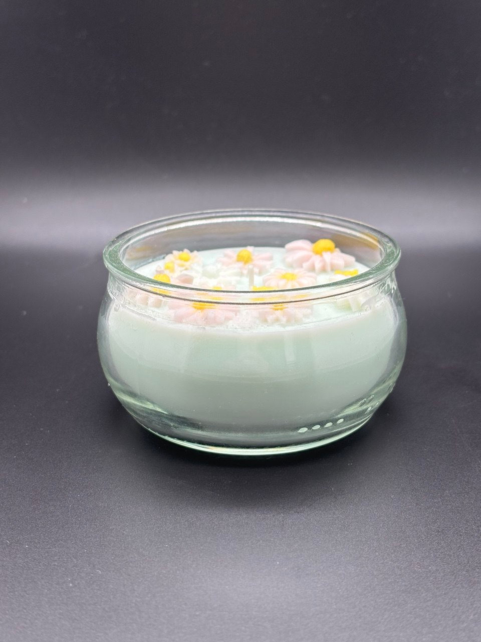 Floral Glow Glass Soy Wax Candle
