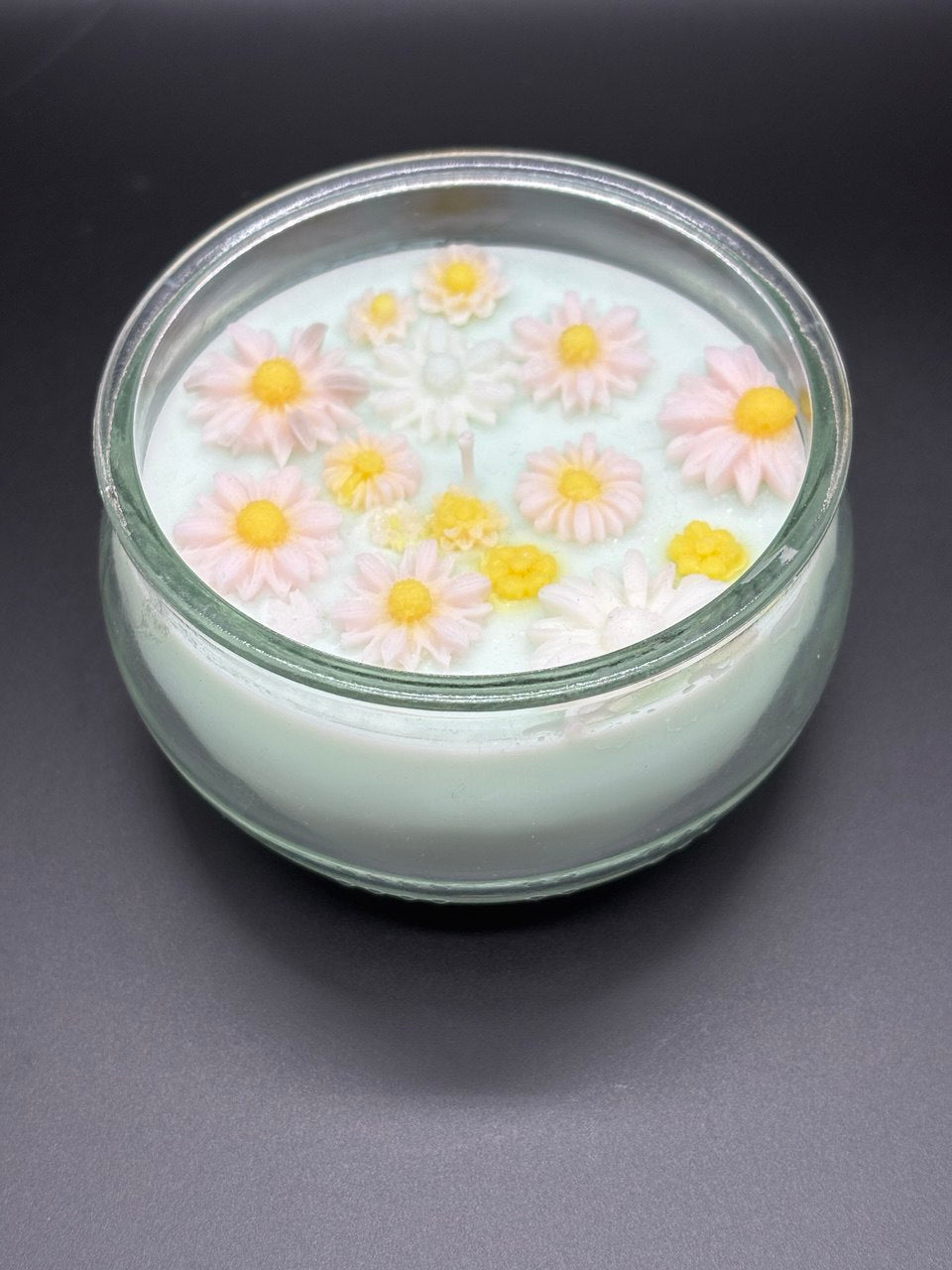Floral Glow Glass Soy Wax Candle