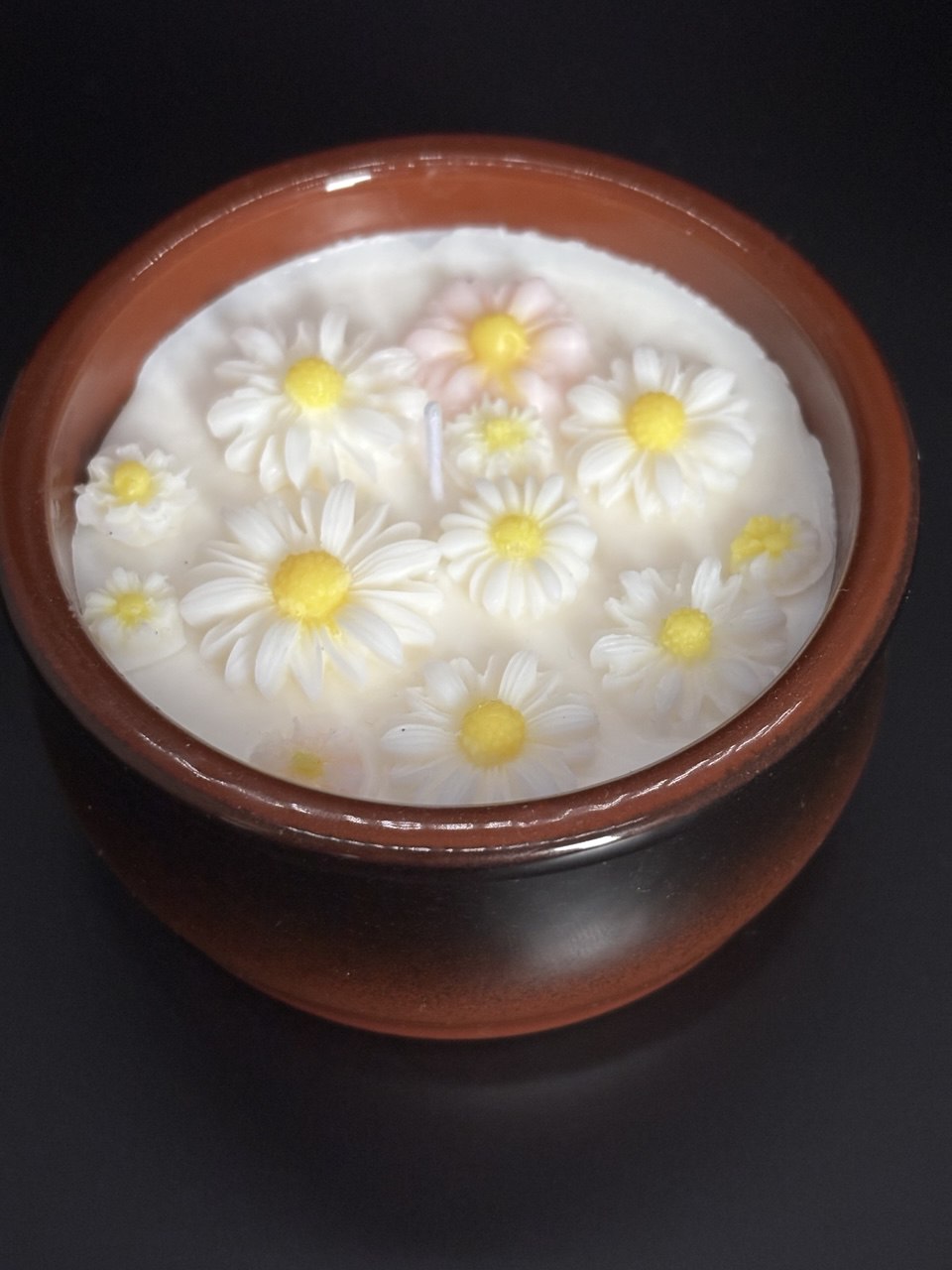 Mini Daisy Clay Wax Candle