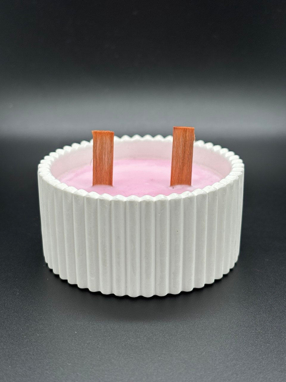 Elegant Ribbed Gypsum Candle