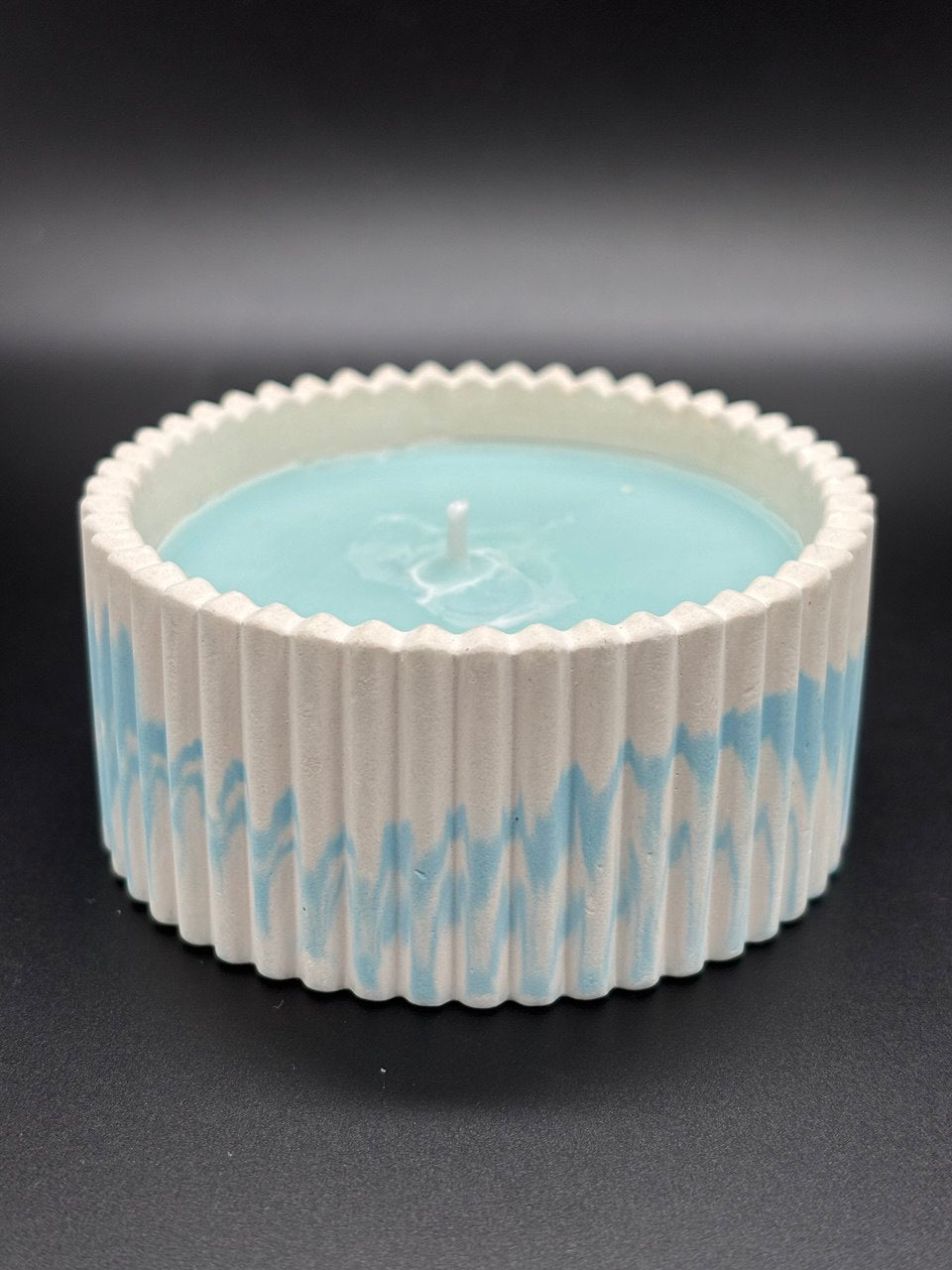 Elegant Ribbed Gypsum Candle