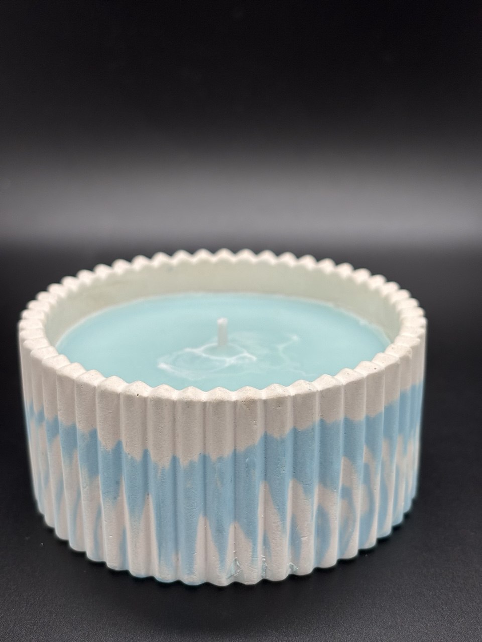Elegant Ribbed Gypsum Candle