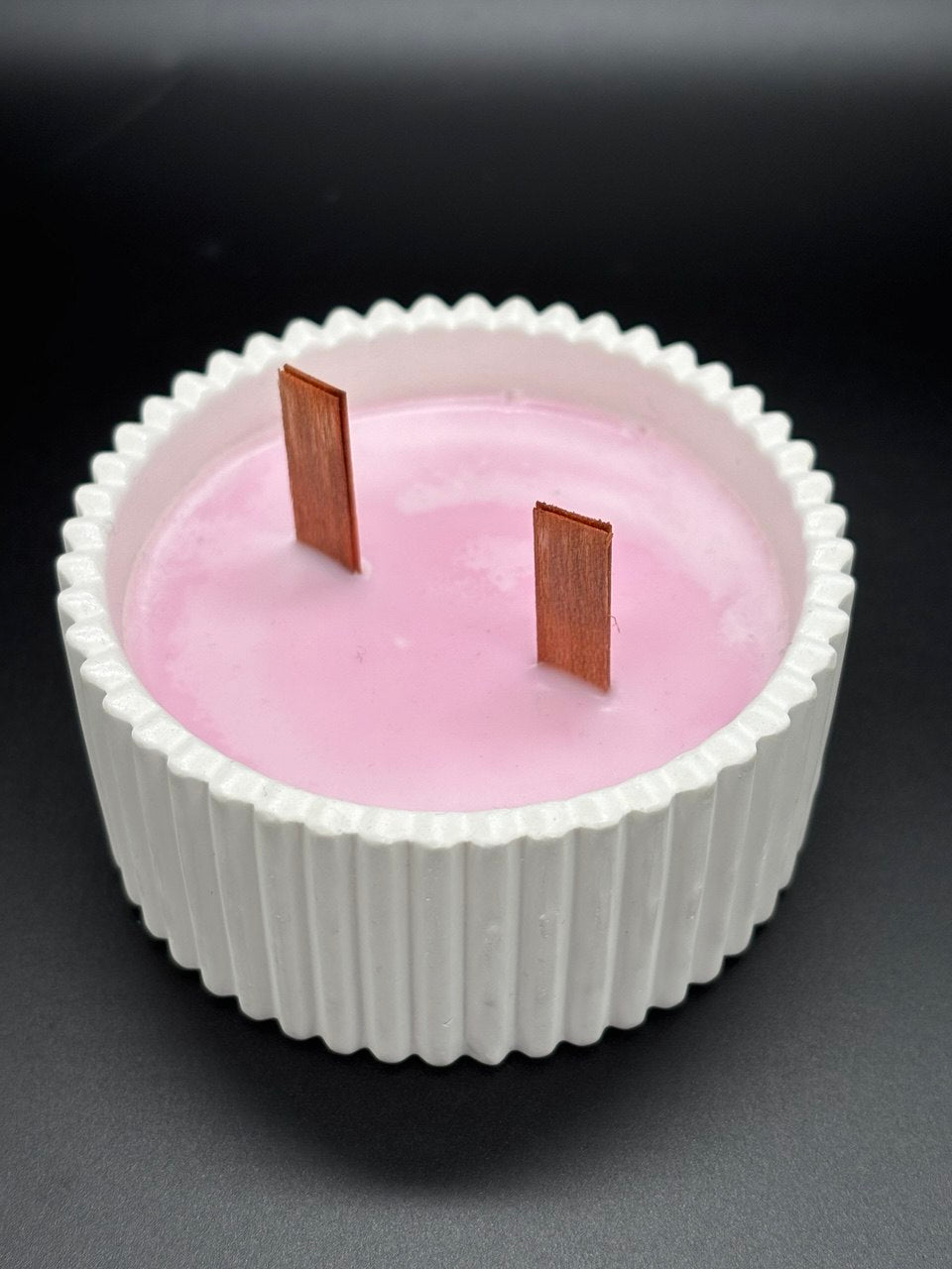 Elegant Ribbed Gypsum Candle