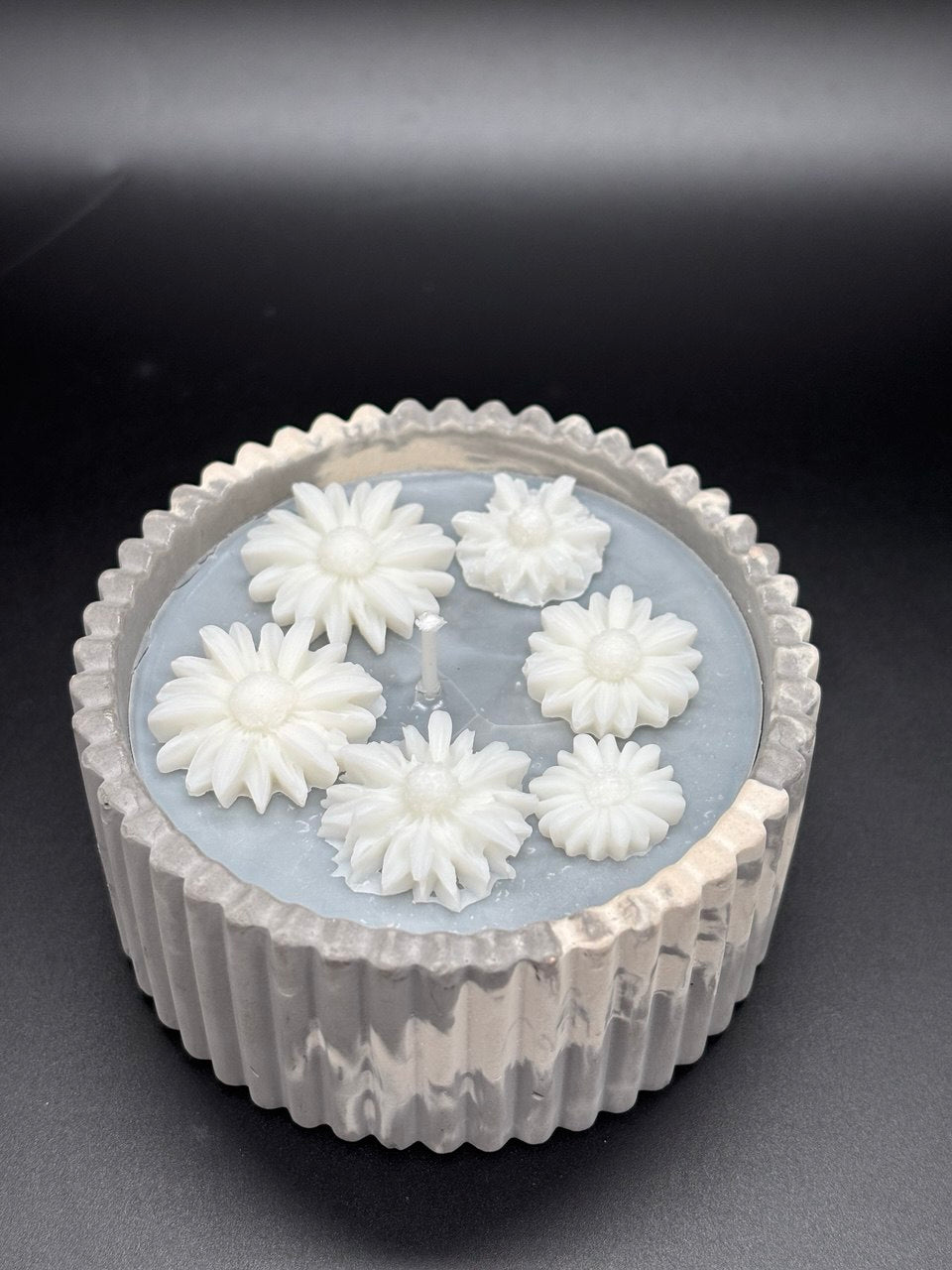 Elegant Ribbed Gypsum Candle