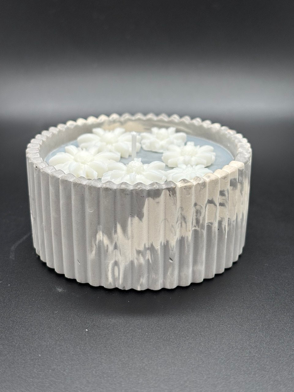Elegant Ribbed Gypsum Candle