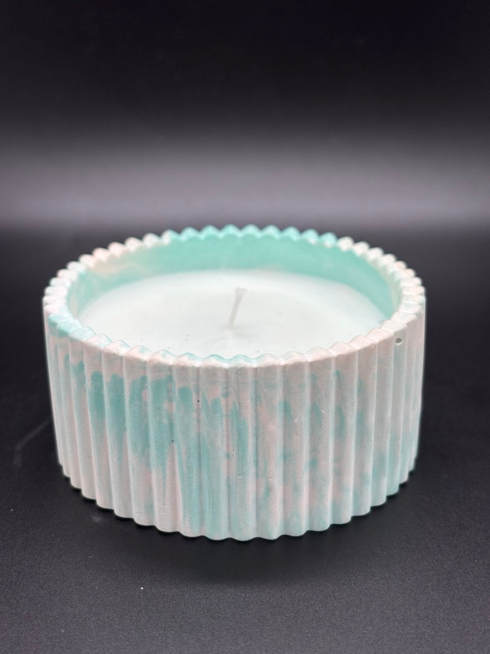 Elegant Ribbed Gypsum Candle