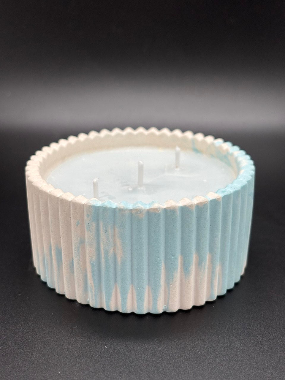 Elegant Ribbed Gypsum Candle