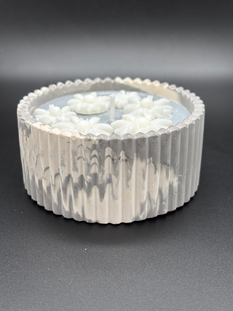 Elegant Ribbed Gypsum Candle