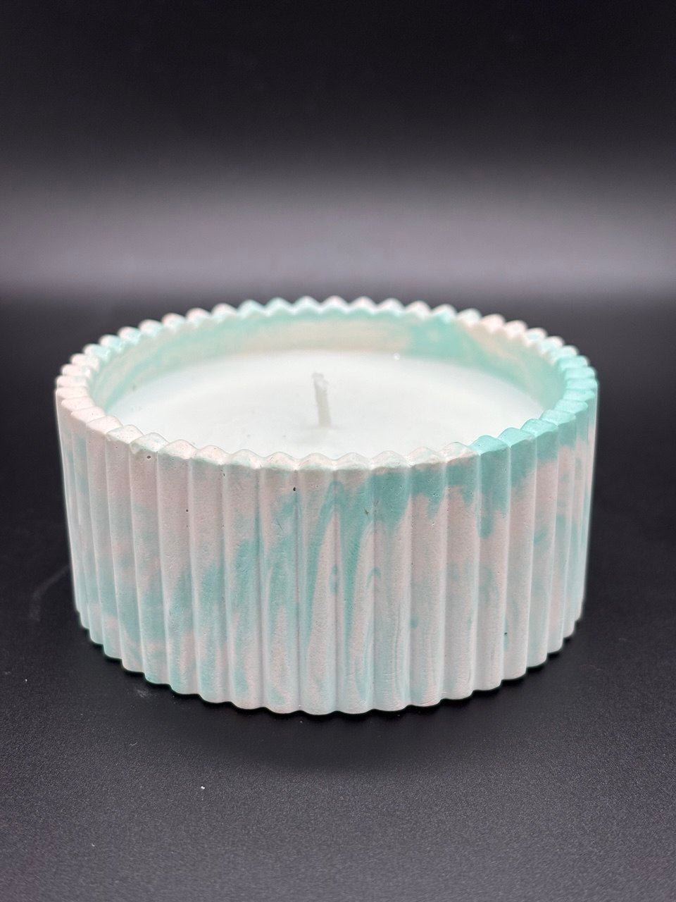 Elegant Ribbed Gypsum Candle