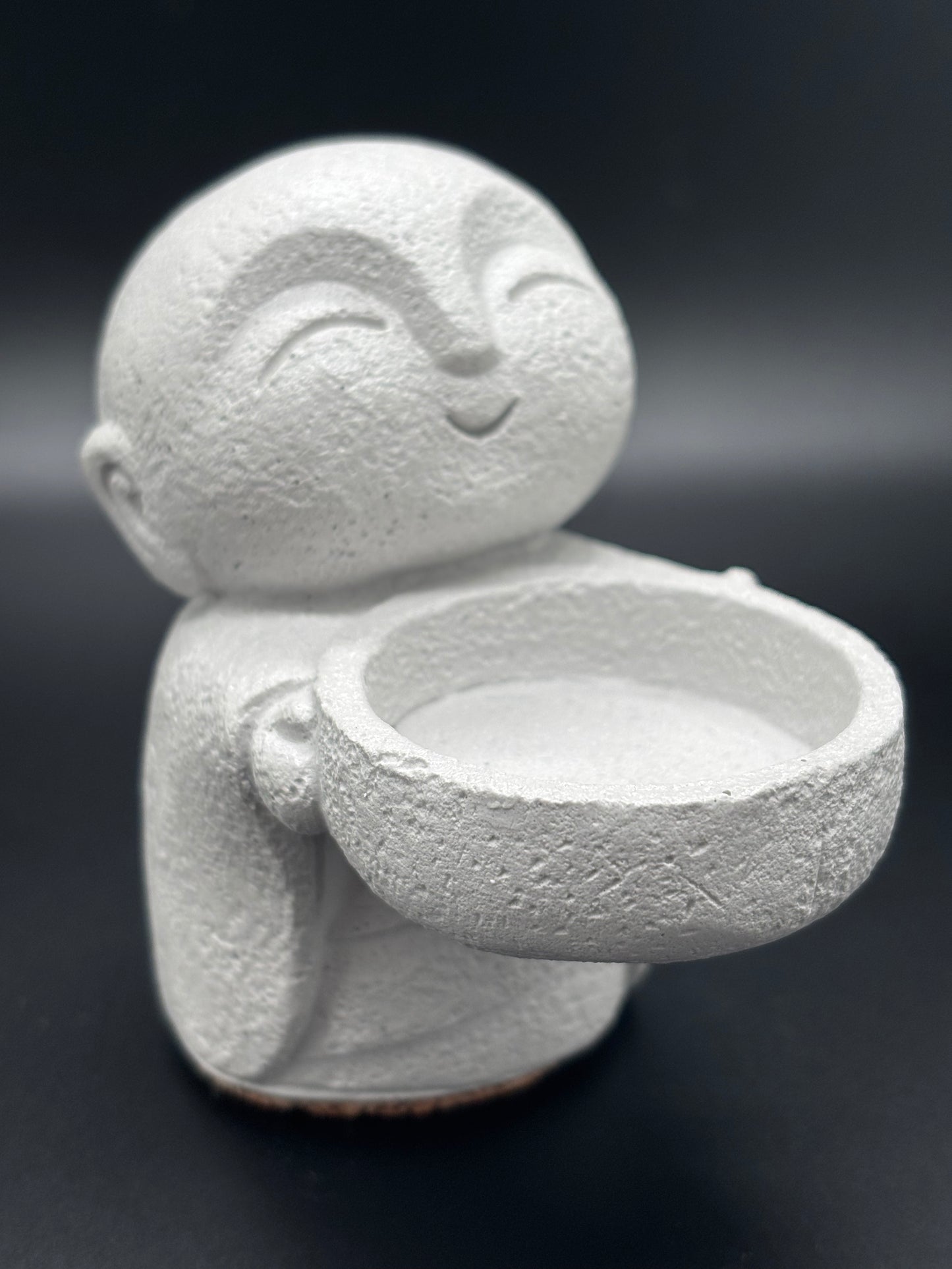 Smiling Buddha Glow Handmade Gypsum Candle Holder