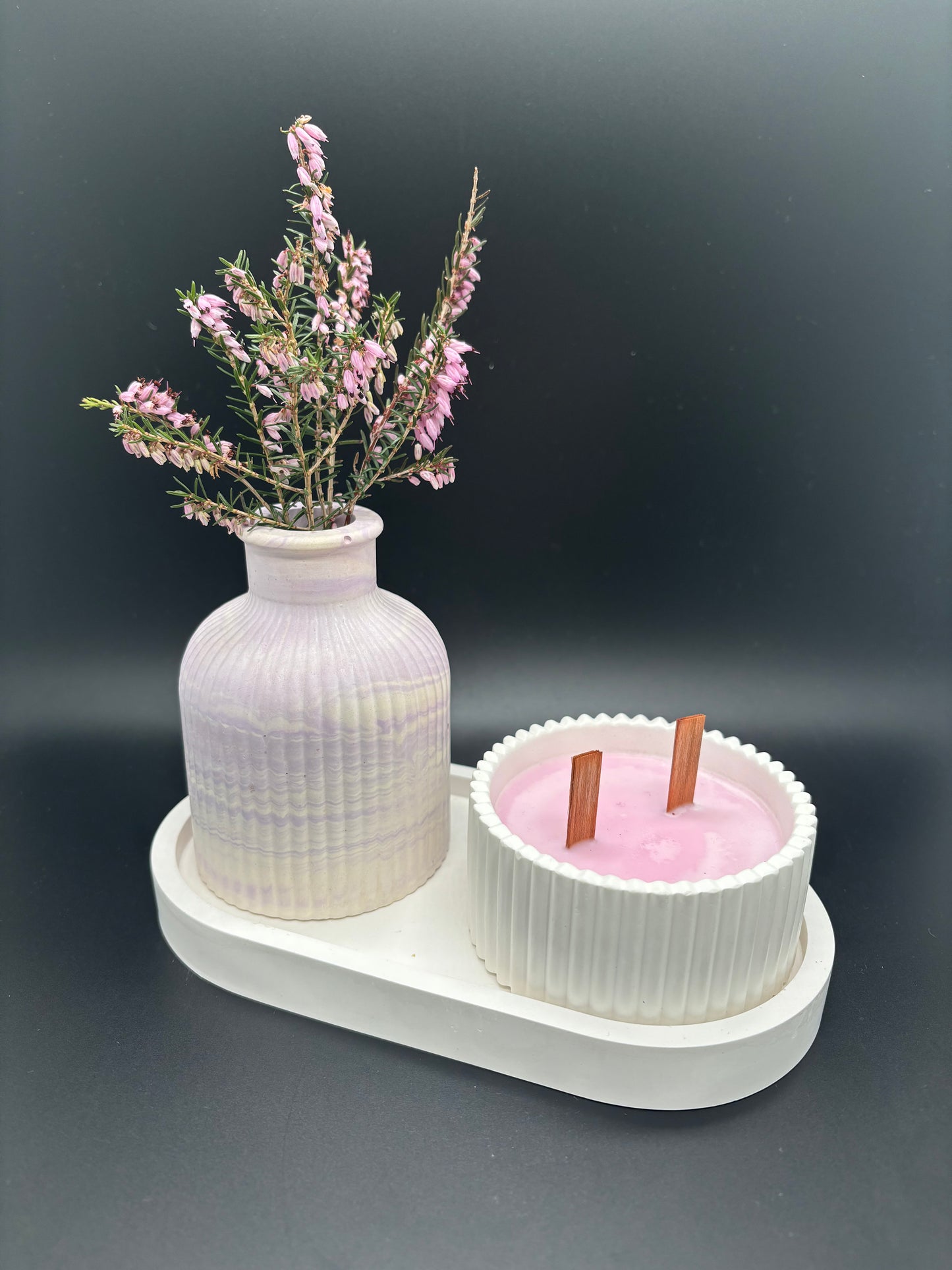 Calm Collection: Candle & Gypsum Decor Set
