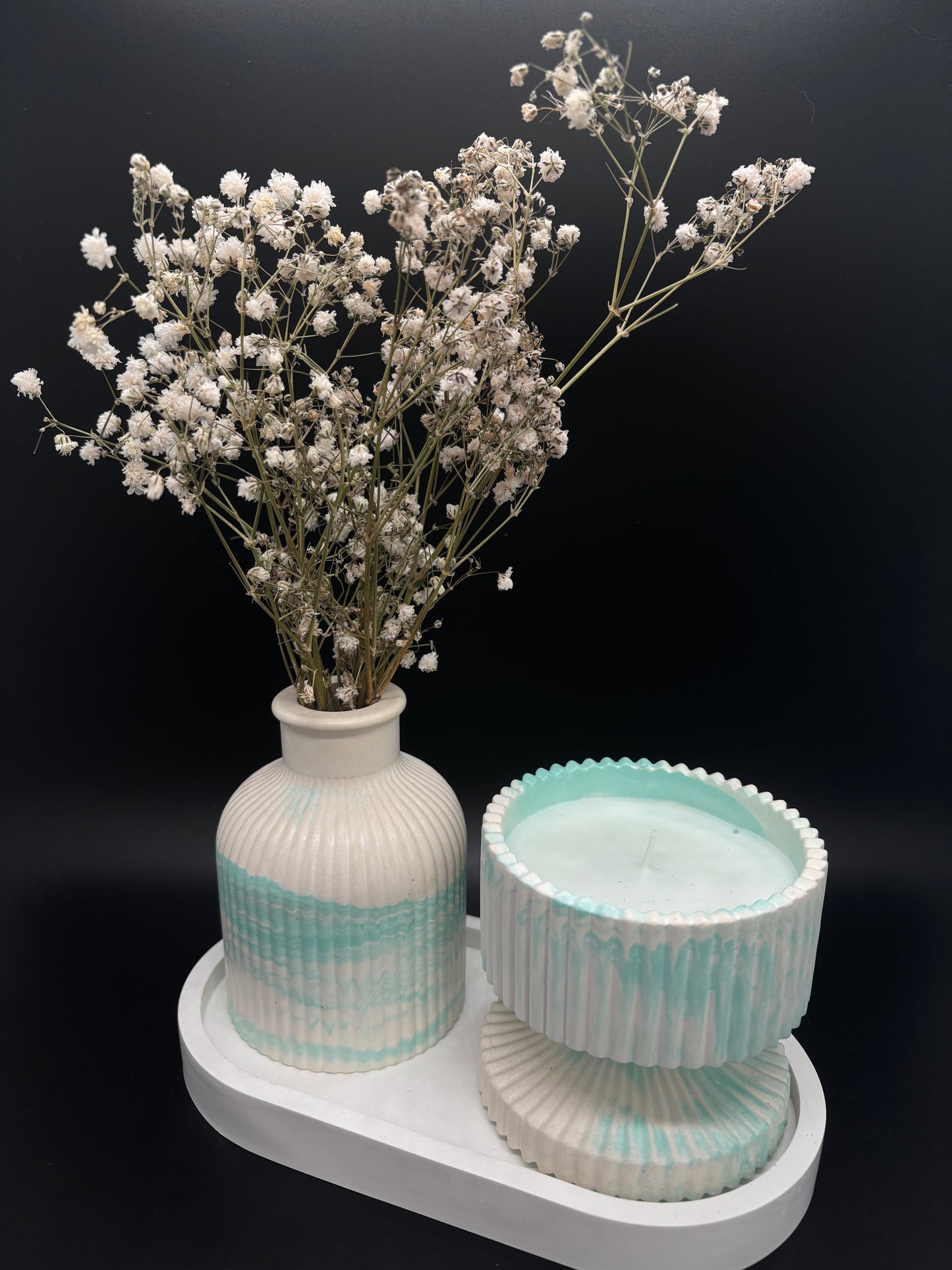 Calm Collection: Candle & Gypsum Decor Set