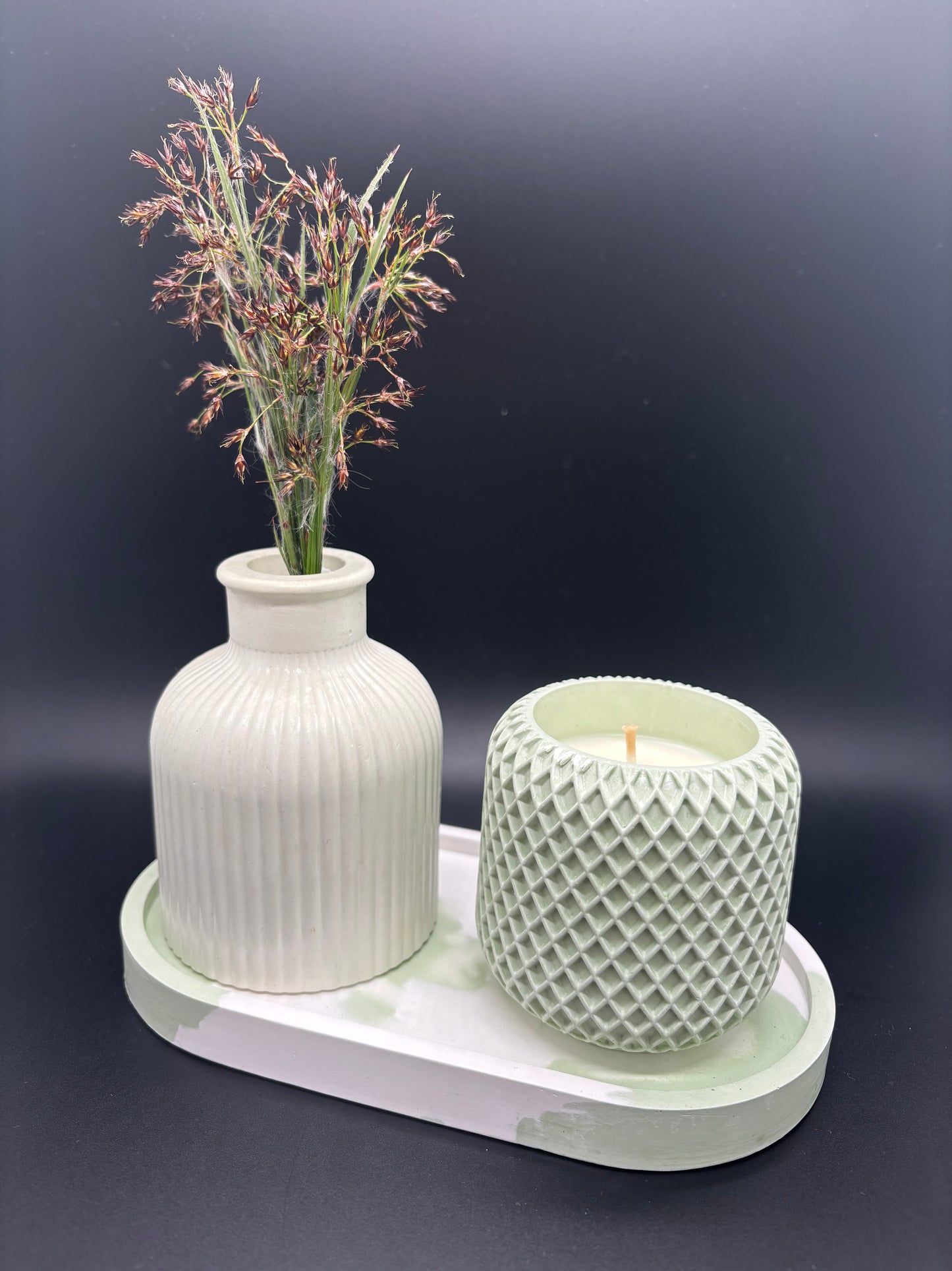 Calm Collection: Candle & Gypsum Decor Set