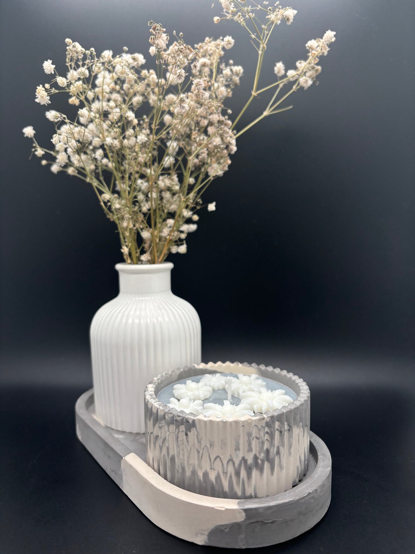Calm Collection: Candle & Gypsum Decor Set