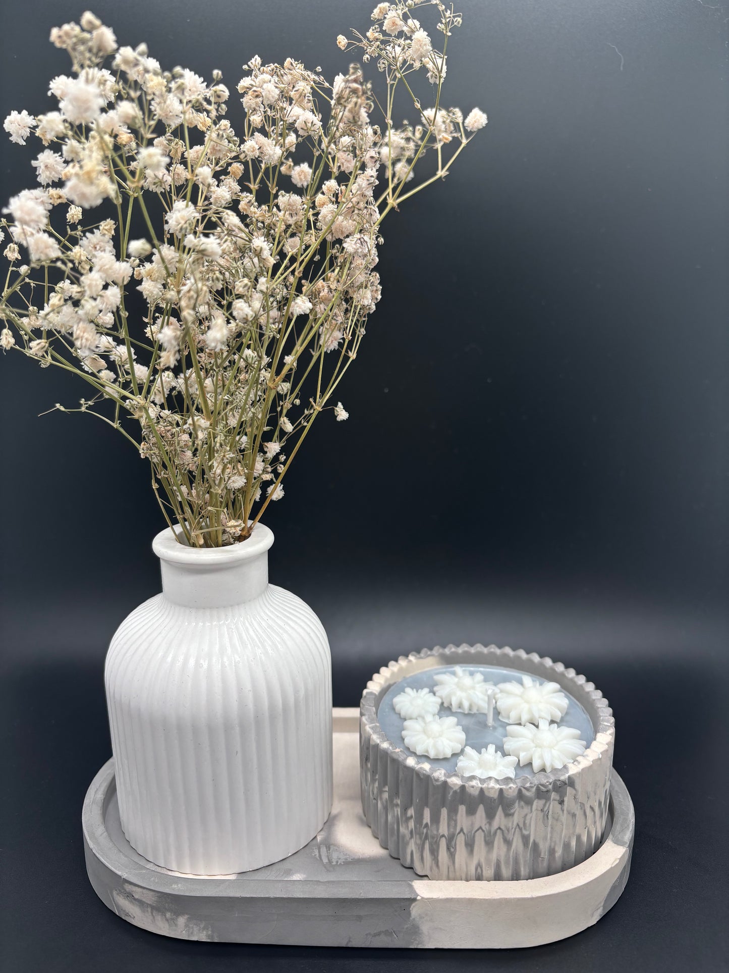 Calm Collection: Candle & Gypsum Decor Set