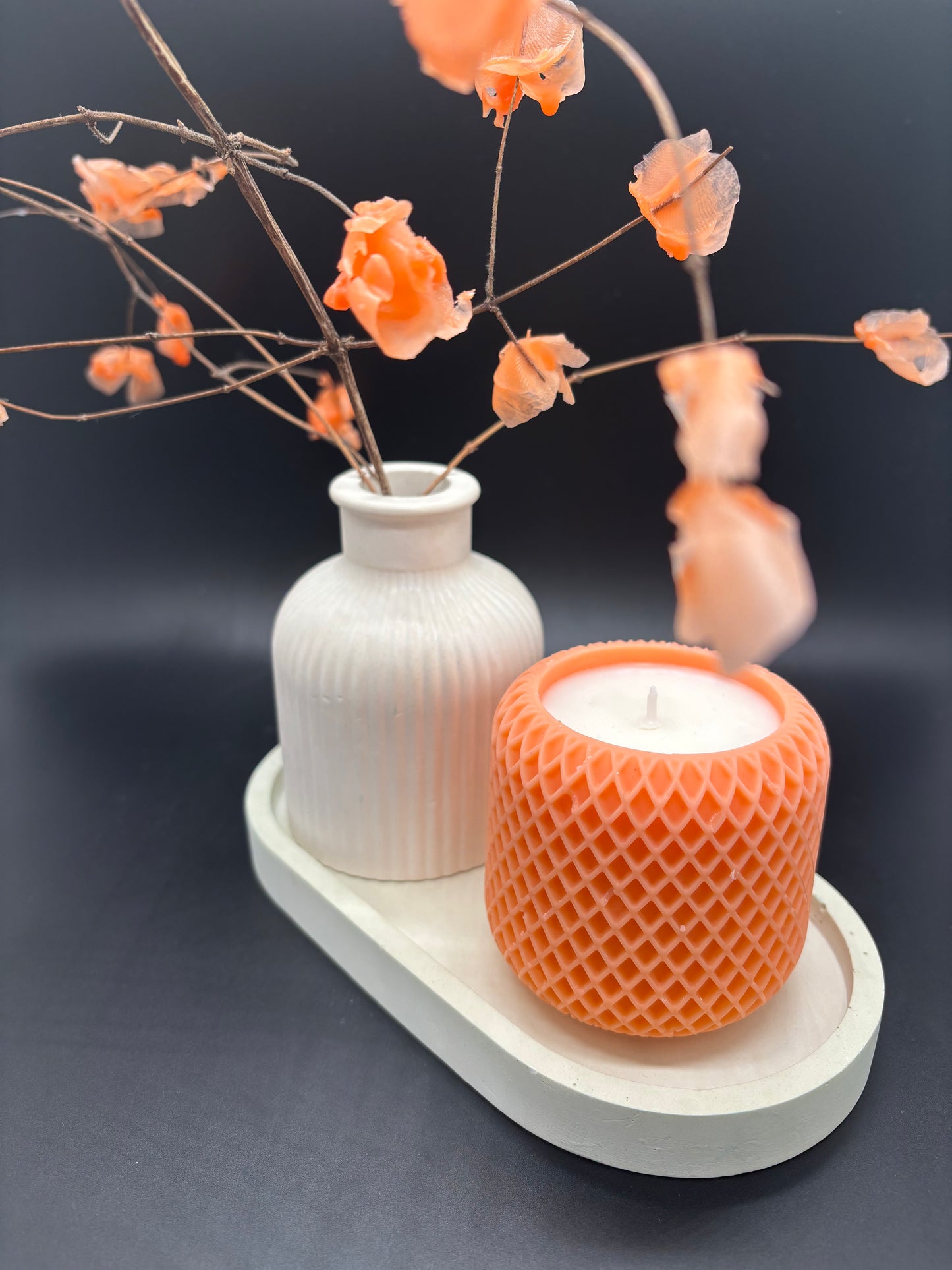 Calm Collection: Candle & Gypsum Decor Set