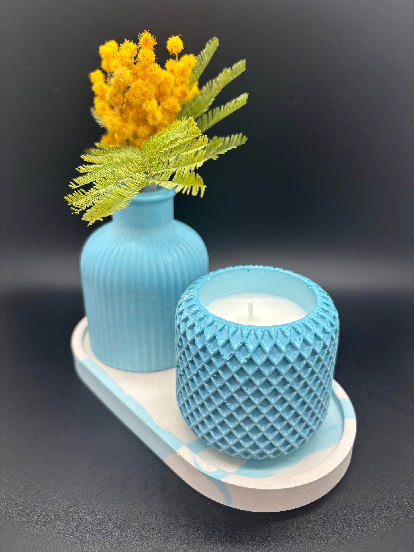 Calm Collection: Candle & Gypsum Decor Set