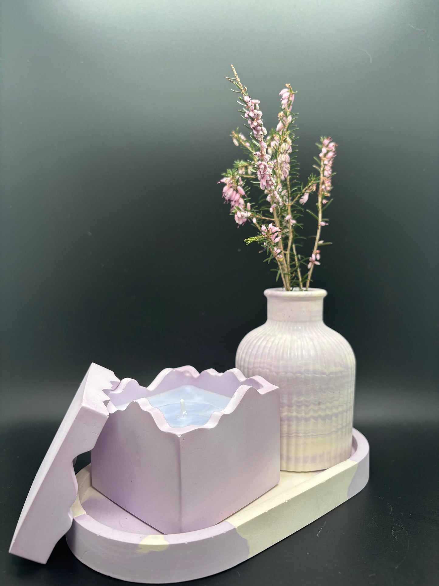 Calm Collection: Candle & Gypsum Decor Set