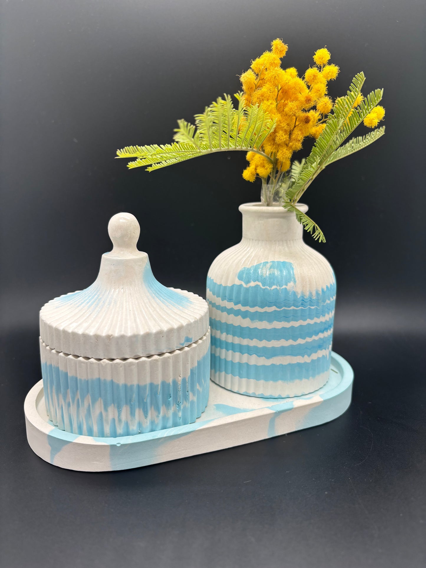 Calm Collection: Candle & Gypsum Decor Set