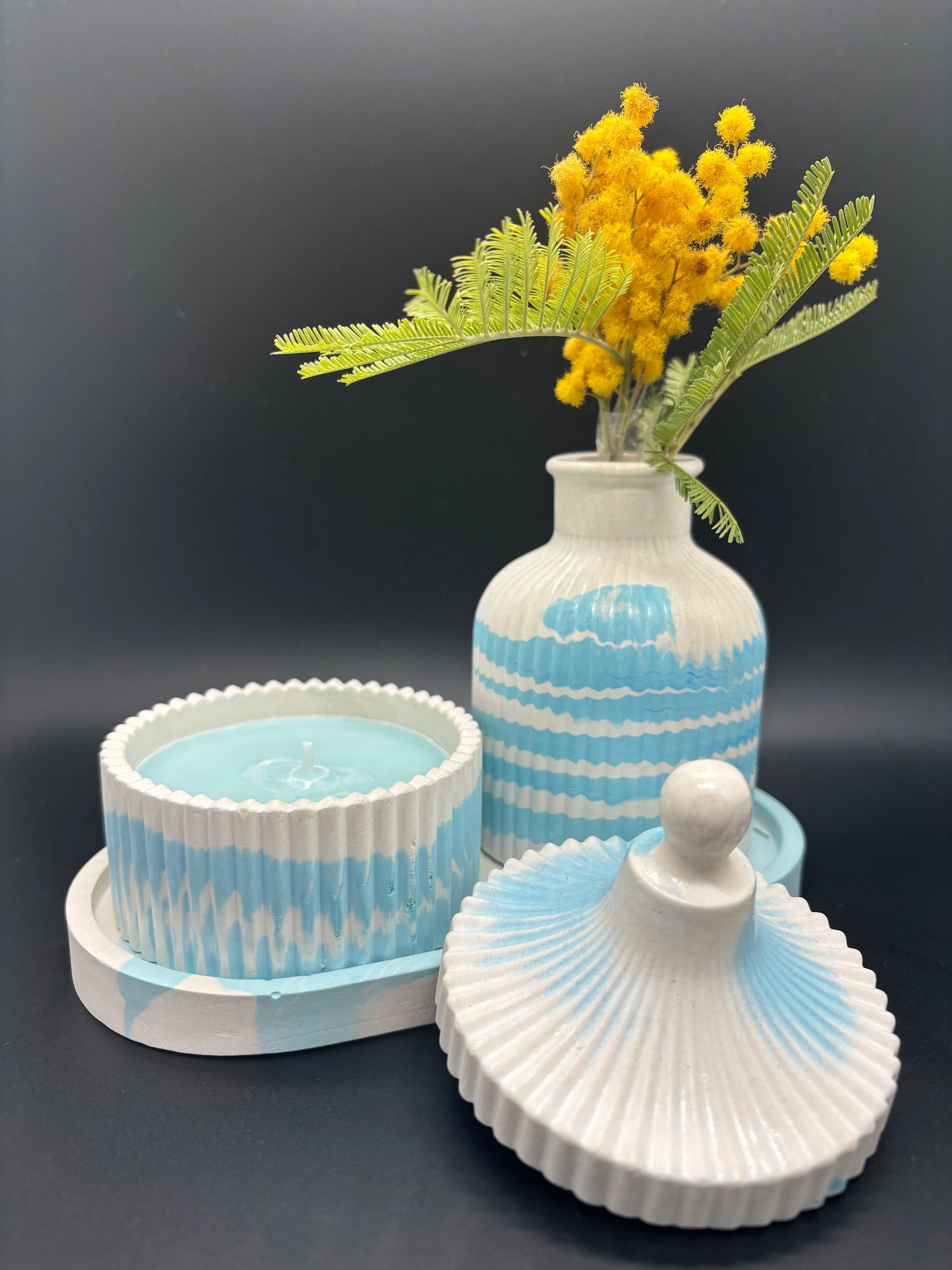 Calm Collection: Candle & Gypsum Decor Set