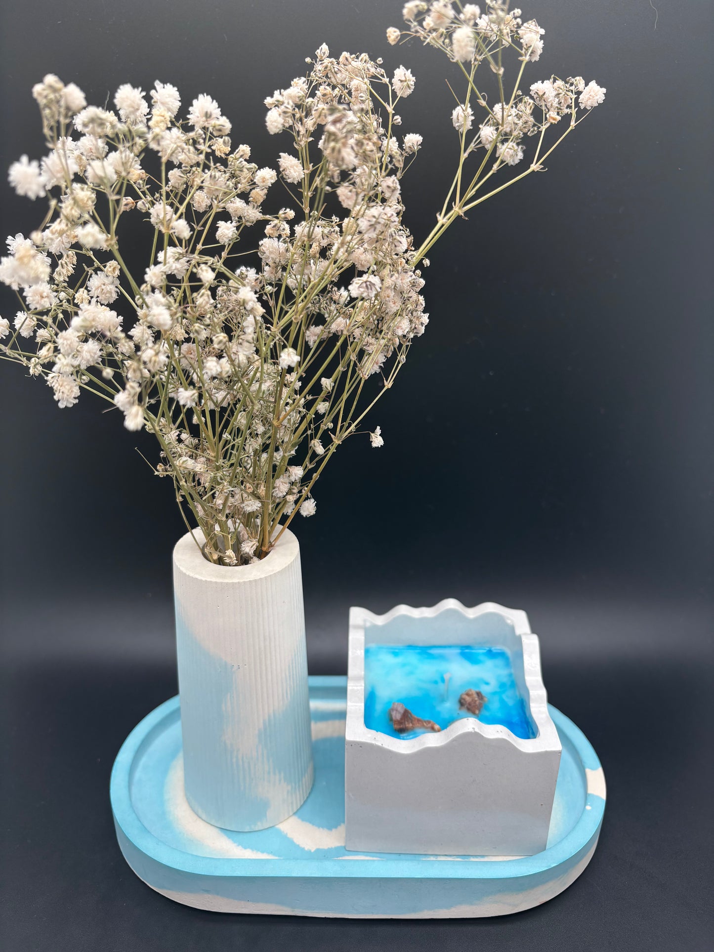 Calm Collection: Candle & Gypsum Decor Set