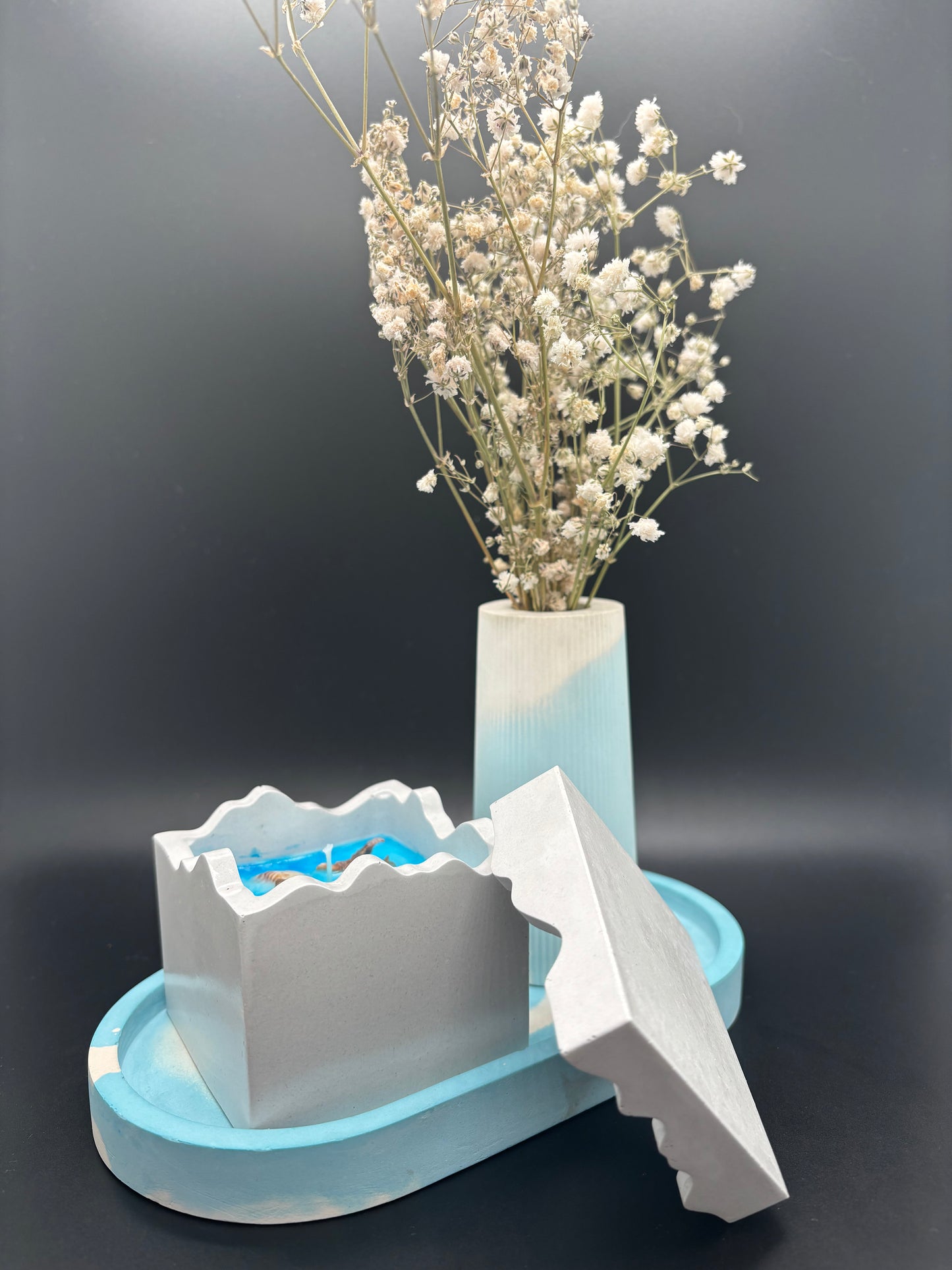 Calm Collection: Candle & Gypsum Decor Set