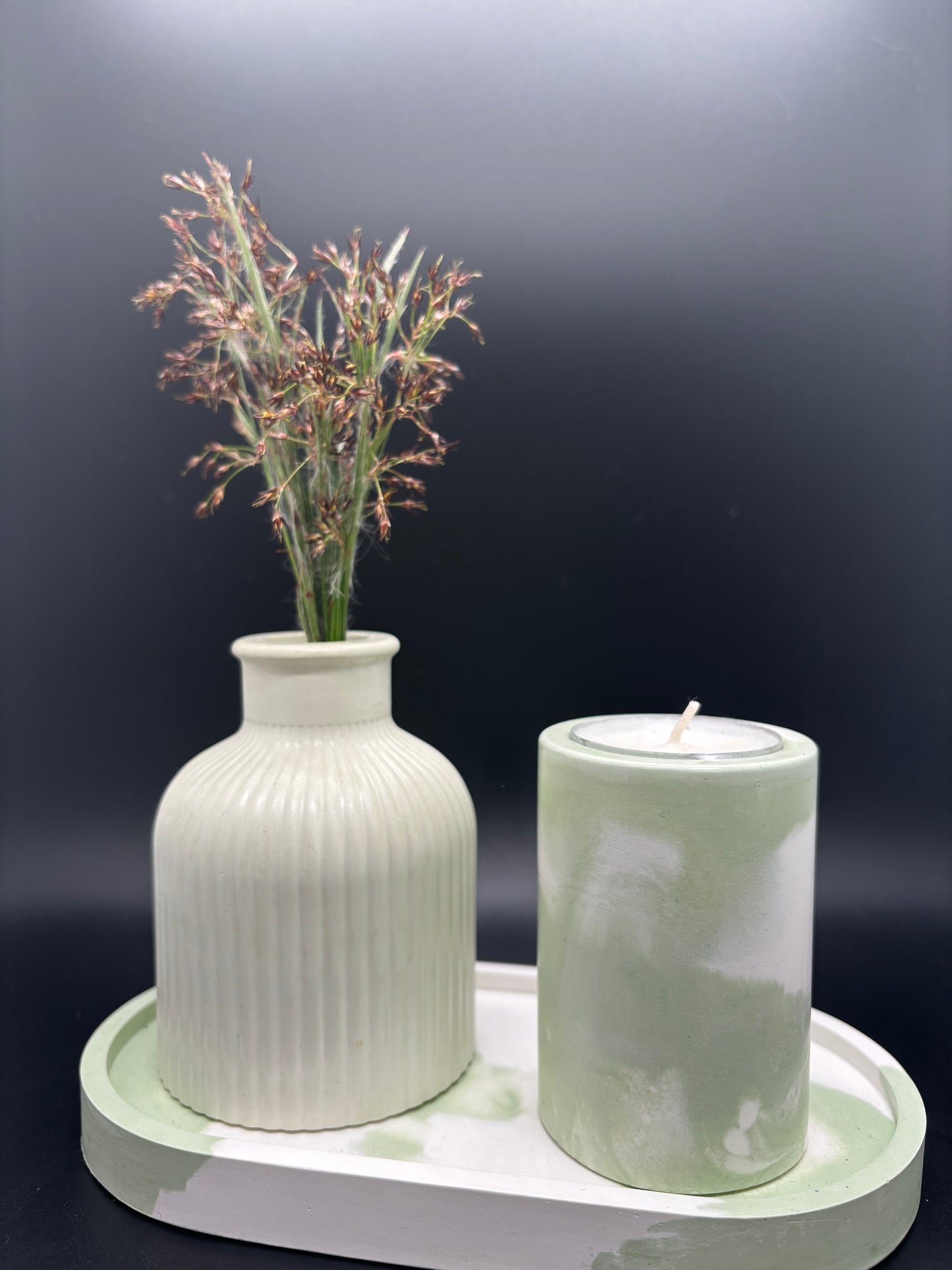 Calm Collection: Candle & Gypsum Decor Set