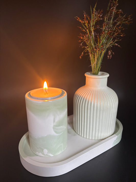 Calm Collection: Candle & Gypsum Decor Set