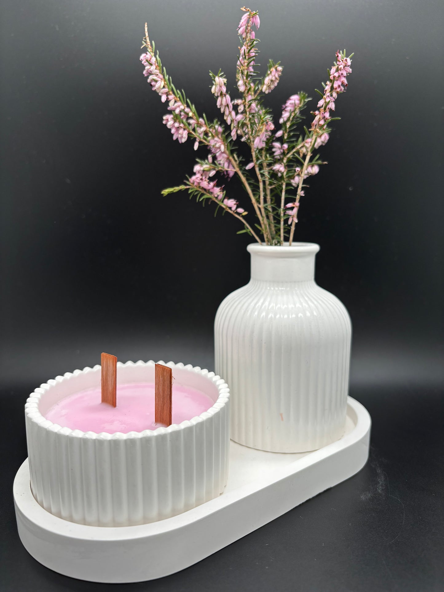 Calm Collection: Candle & Gypsum Decor Set