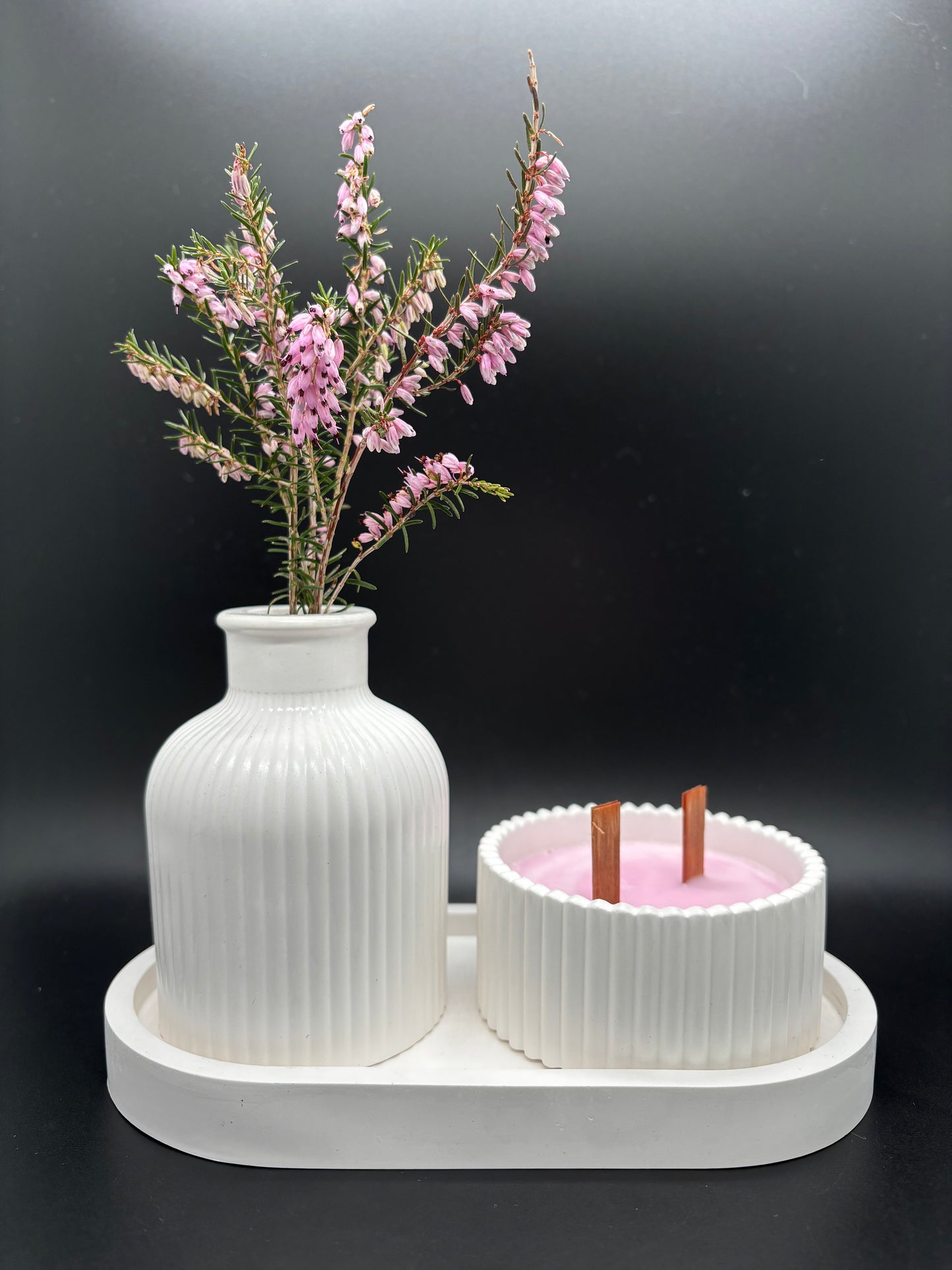 Calm Collection: Candle & Gypsum Decor Set
