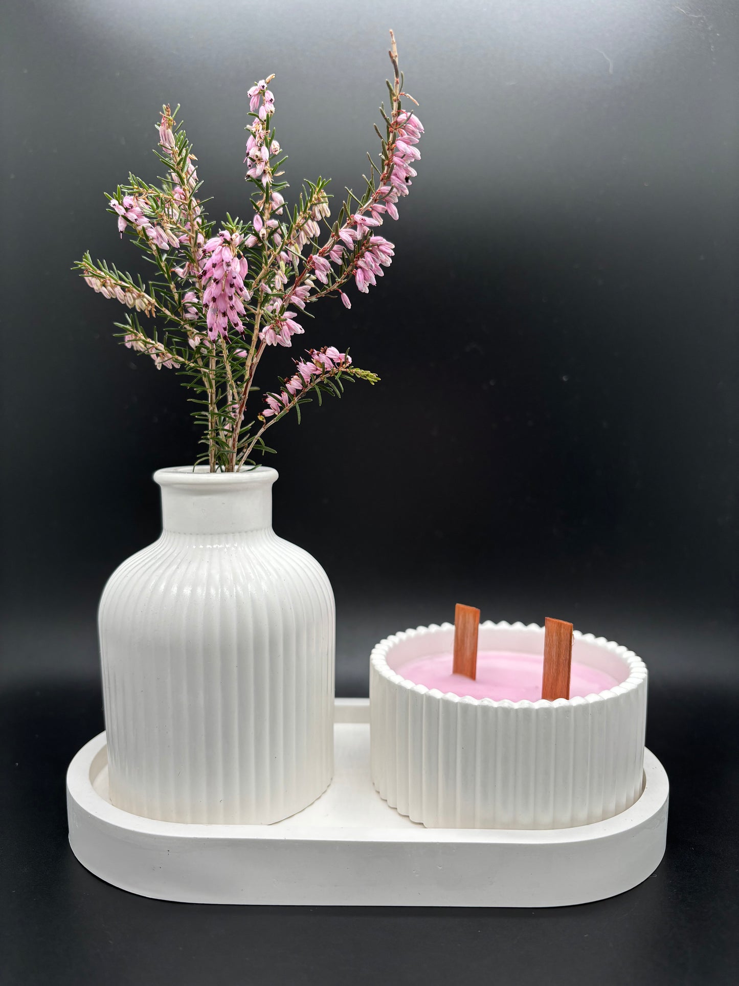Calm Collection: Candle & Gypsum Decor Set