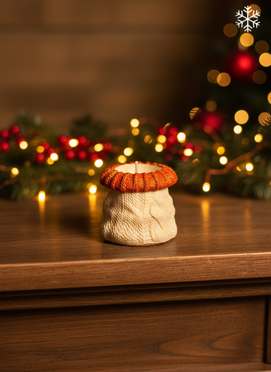 “Cozy Pouch” Candle — a warm winter accent for your home.