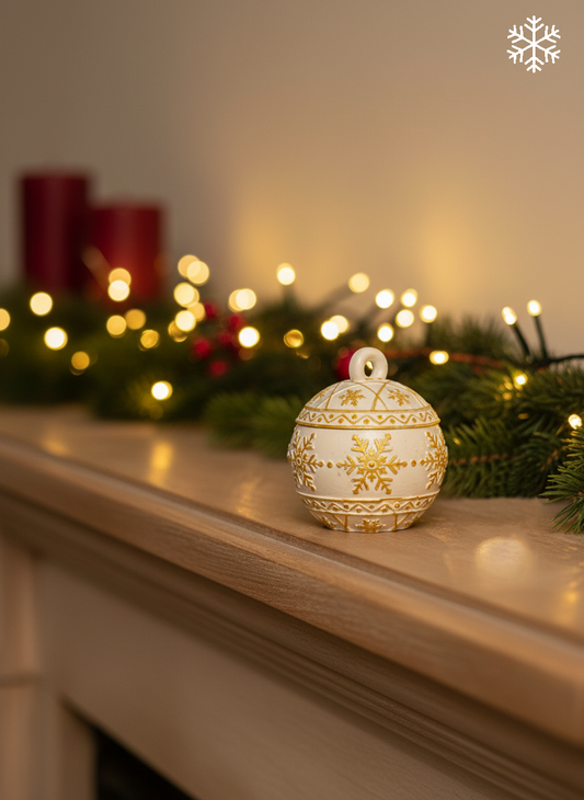 “Christmas Bauble” Candle in a Hand-crafted Plaster Holder