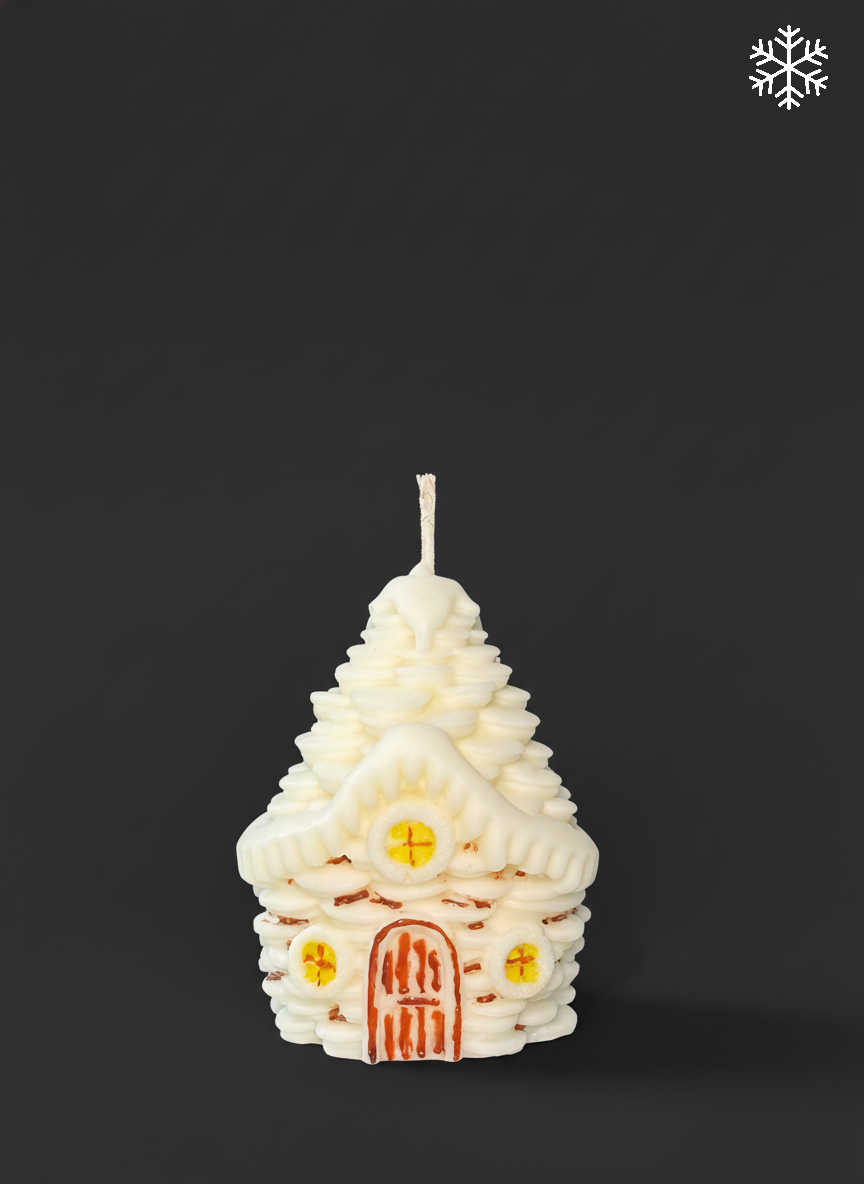 “Pinecone House” Candle — soy wax, hand-painted