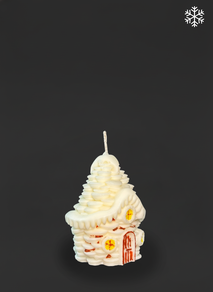 “Pinecone House” Candle — soy wax, hand-painted