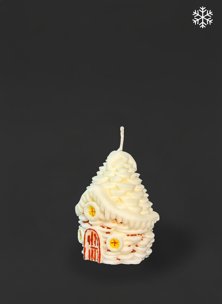 “Pinecone House” Candle — soy wax, hand-painted